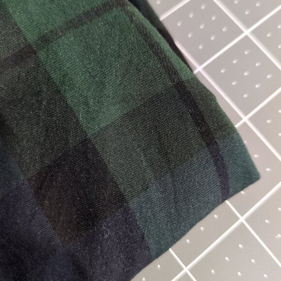 J Crew Mercantile SMALL 4 Womens Blouse Faux Wrap Green Plaid Elastic Cuffs - Picture 7 of 7